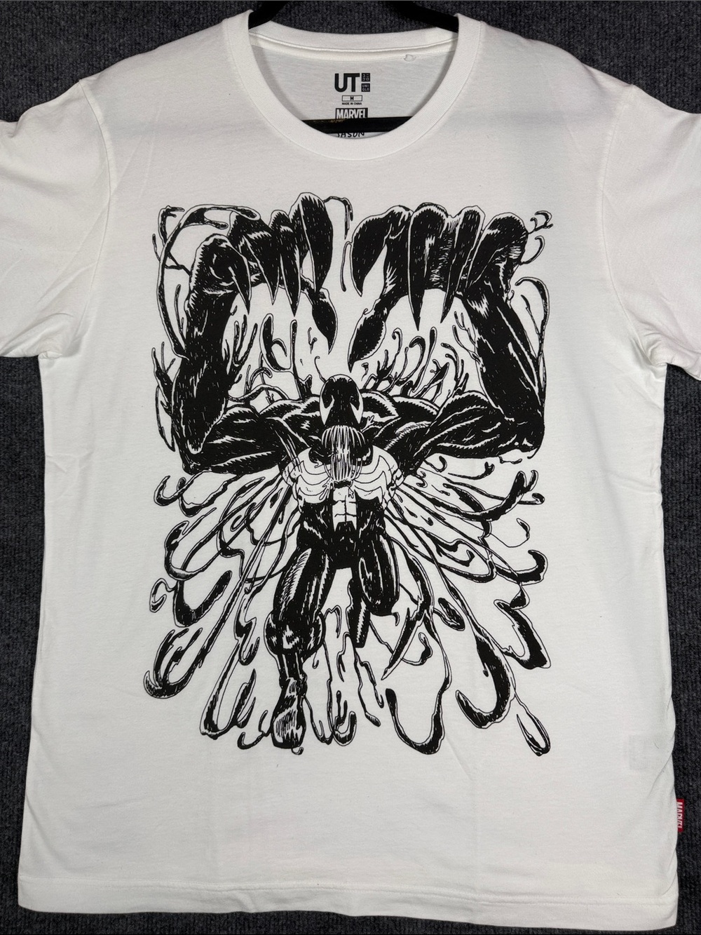 Uniqlo UT Marvel x Jason Polan Spider-Man White Graphic T-Shirt M